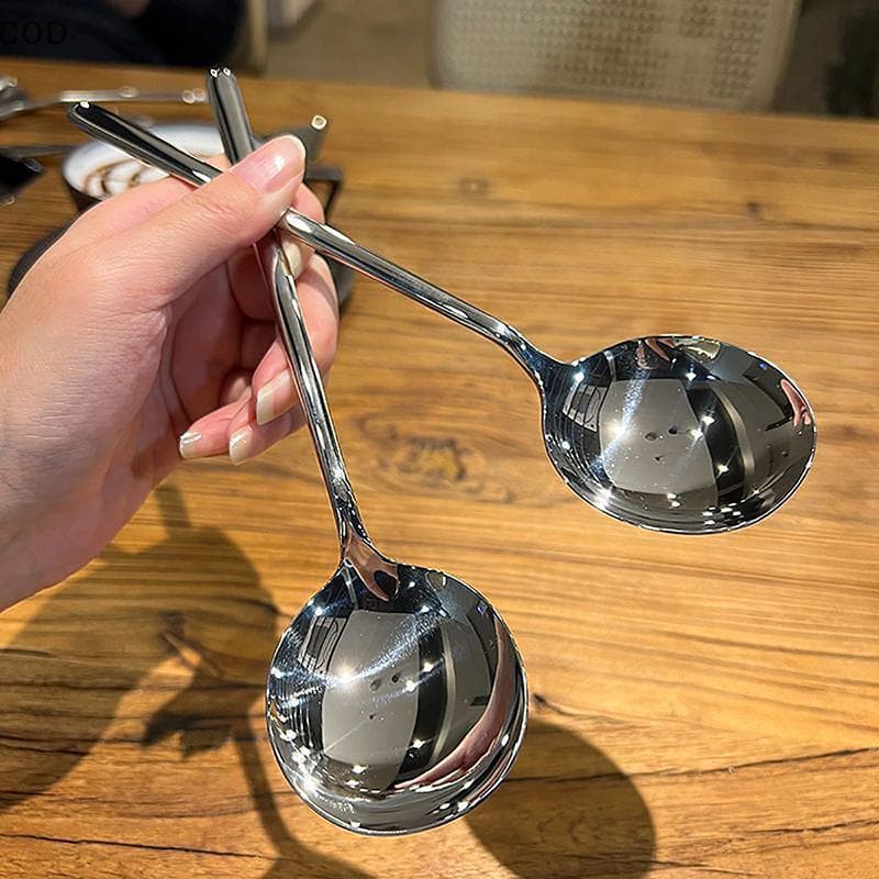 [QYA] Colher De Cozinha Quadrada Grande De Aço Inoxidável , Concha De Sopa De Arroz De Fundo Plano Para Sobremesa , Sorv