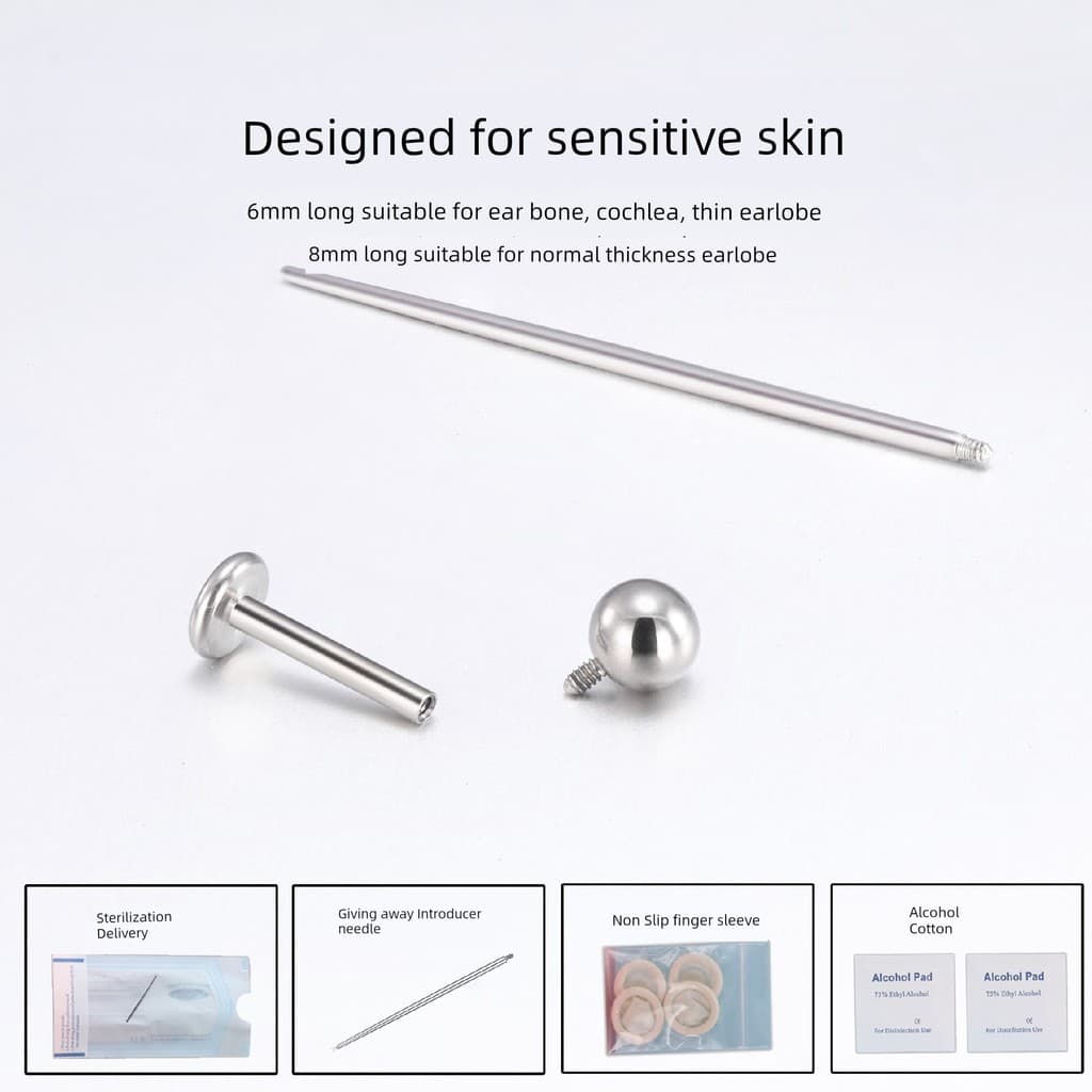 piercing orelha piercing falso lingua piercing fake F136 brincos de liga de titânio grau de implante médico hipoalergêni