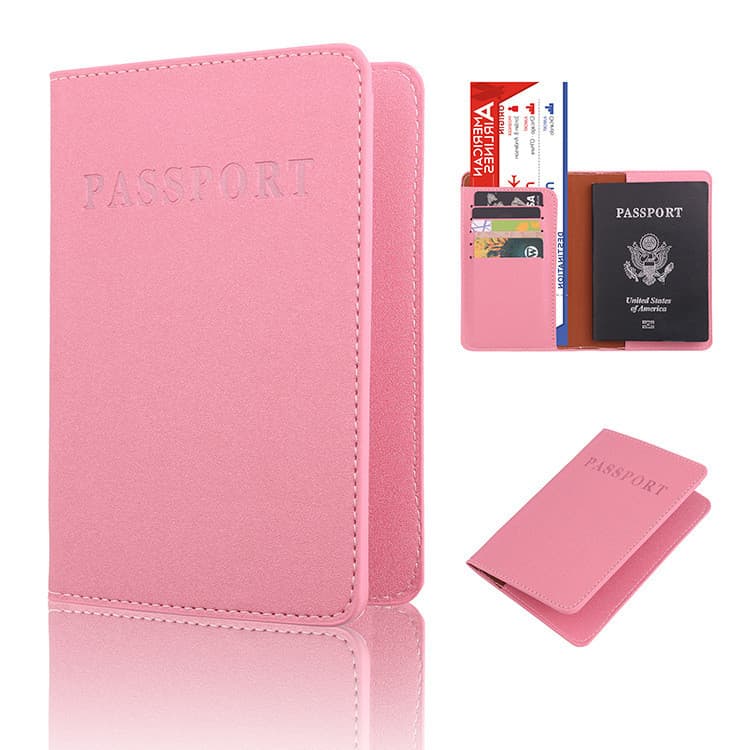 Porta-passaporte fosco PU, bolsa para passaporte com vários cartões, porta-documentos, viagem no exterior, longo, curto,