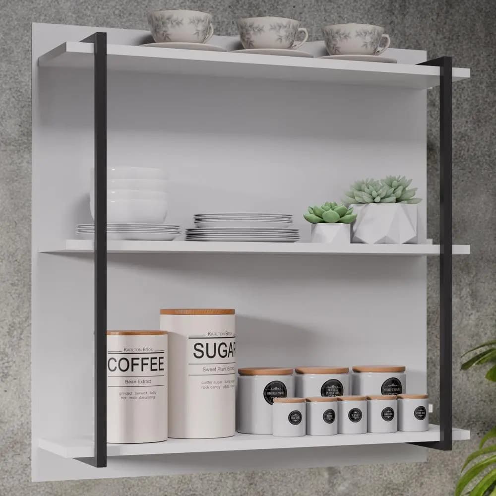 Painel Organizador Clara Multiuso Estilo Industrial Branco