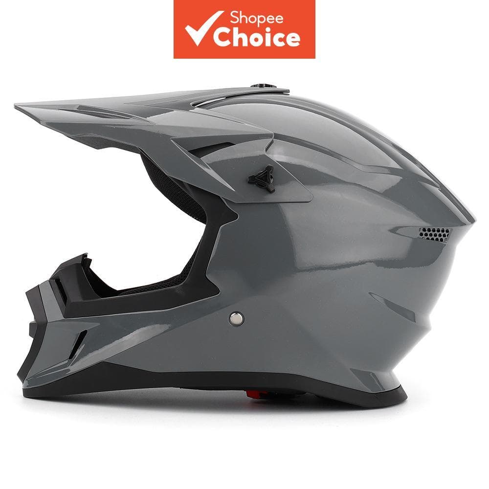 Capacete integral de moto off-road cinza brilhante, leve e protetor para mountain bike, capacete de segurança elétrico,