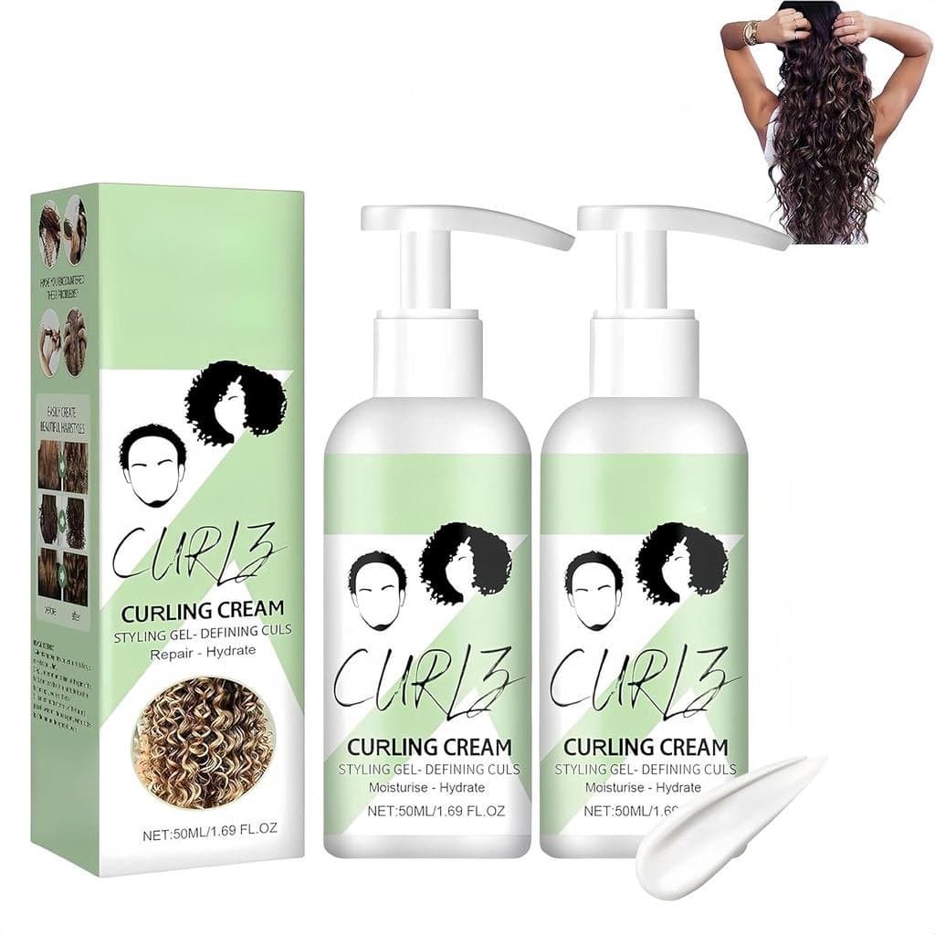 Creme Definidor de Cachos, Creme Volumizador para Cabelos Cacheados, Antifrizz, Hidratante, Suavizante para Todas as Tex