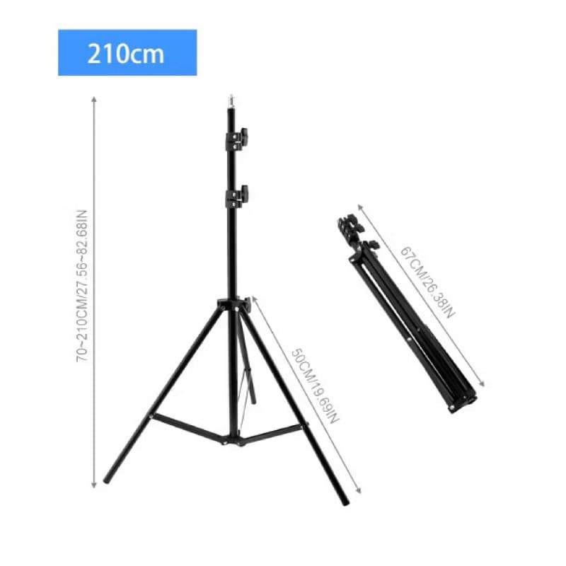 Tripé 2,1m Encaixe 1/4 + Ball Head studio luminação suporte celular