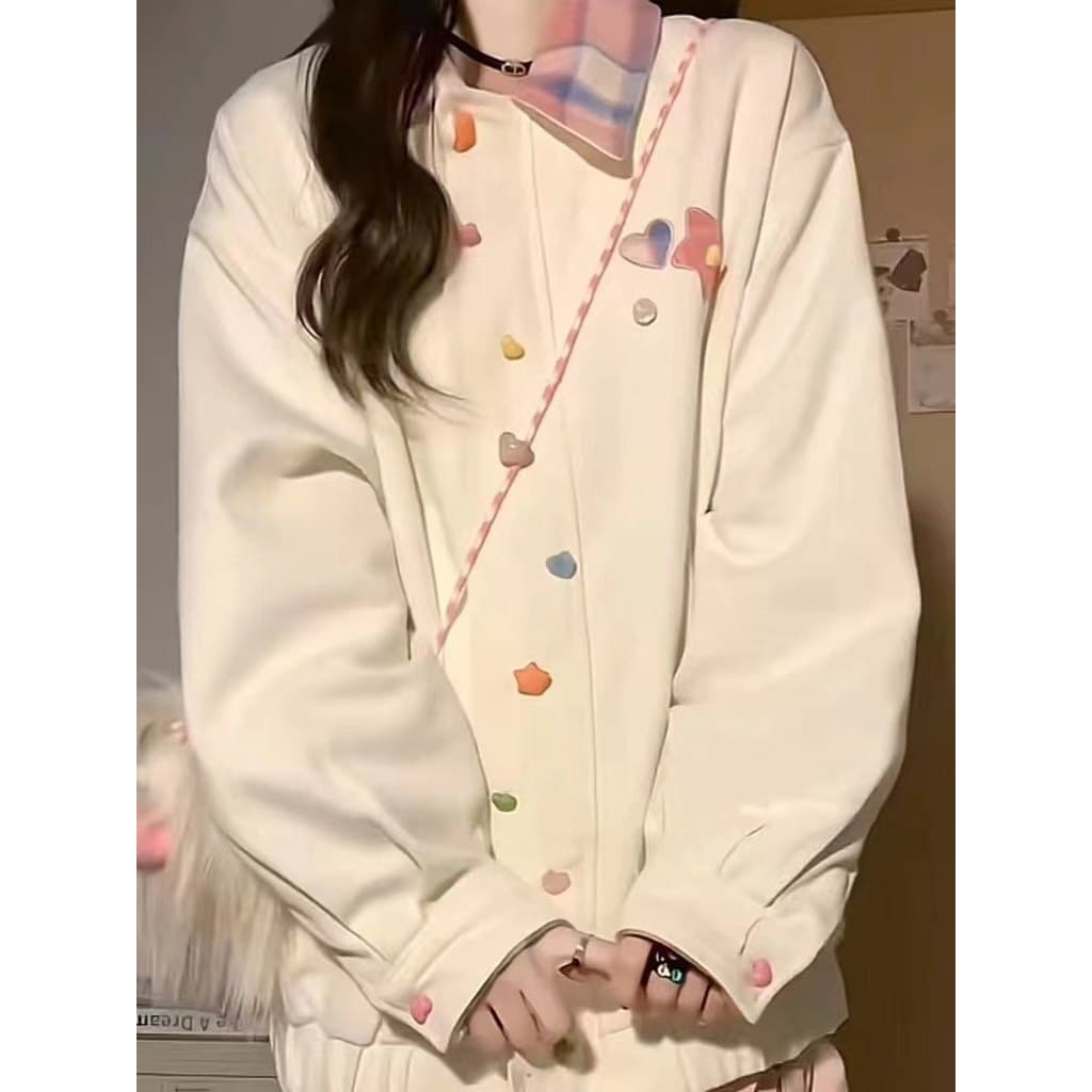 Estilo japonês costura lapela jaqueta feminina primavera outono estrela bordado Design estudante solto All-Match uniform