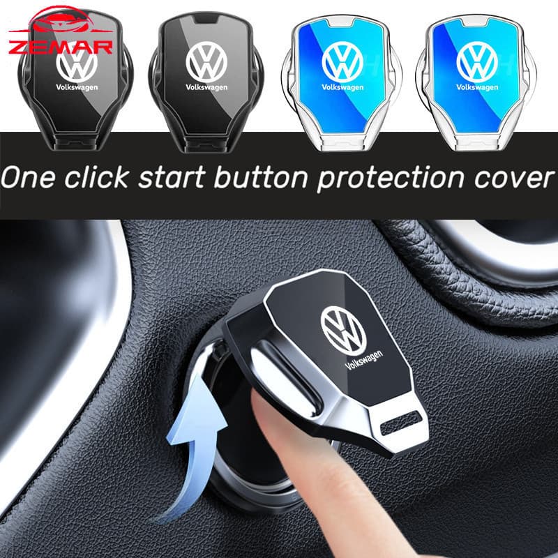 1 unidade de capa nova em liga de zinco resistente a arranhões para chave de carro Volkswagen com botão de partida autom