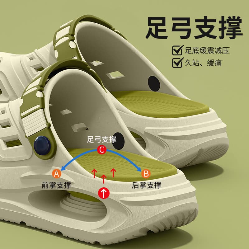 Buraco sapatos masculinos 2025 exterior Wear antiderrapante não cansado pé suporte ao ar livre eva sandálias chinelos ma