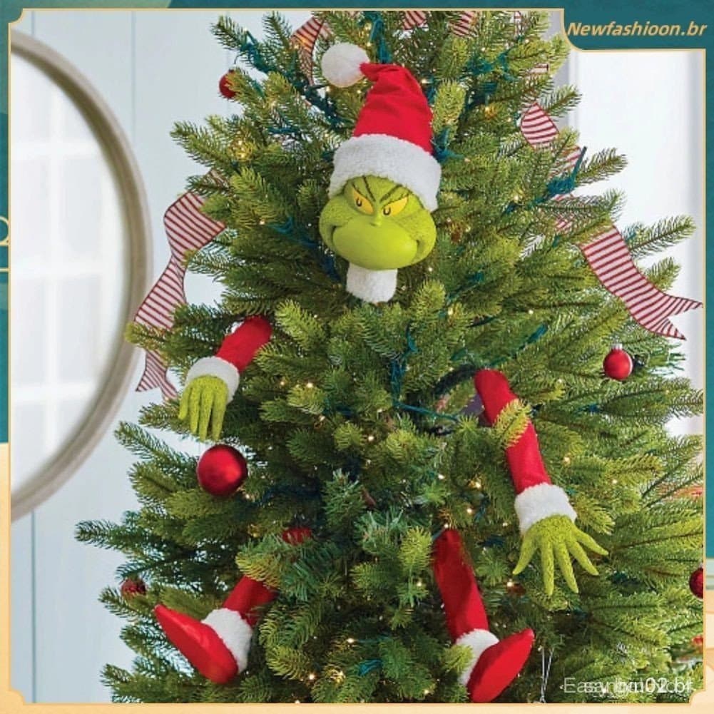 Decoração De Natal Verde Grinch Pernas Artificiais Árvore Santa Elf Enfeites Para Casa VRRR