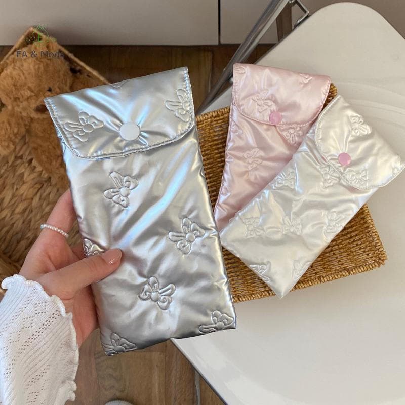 EA & Moda Doce Plutônio Arco Óculos Caso Feminino Portátil Algodão Acolchoado Anti Esmagamento De Sol Saco De Armazename