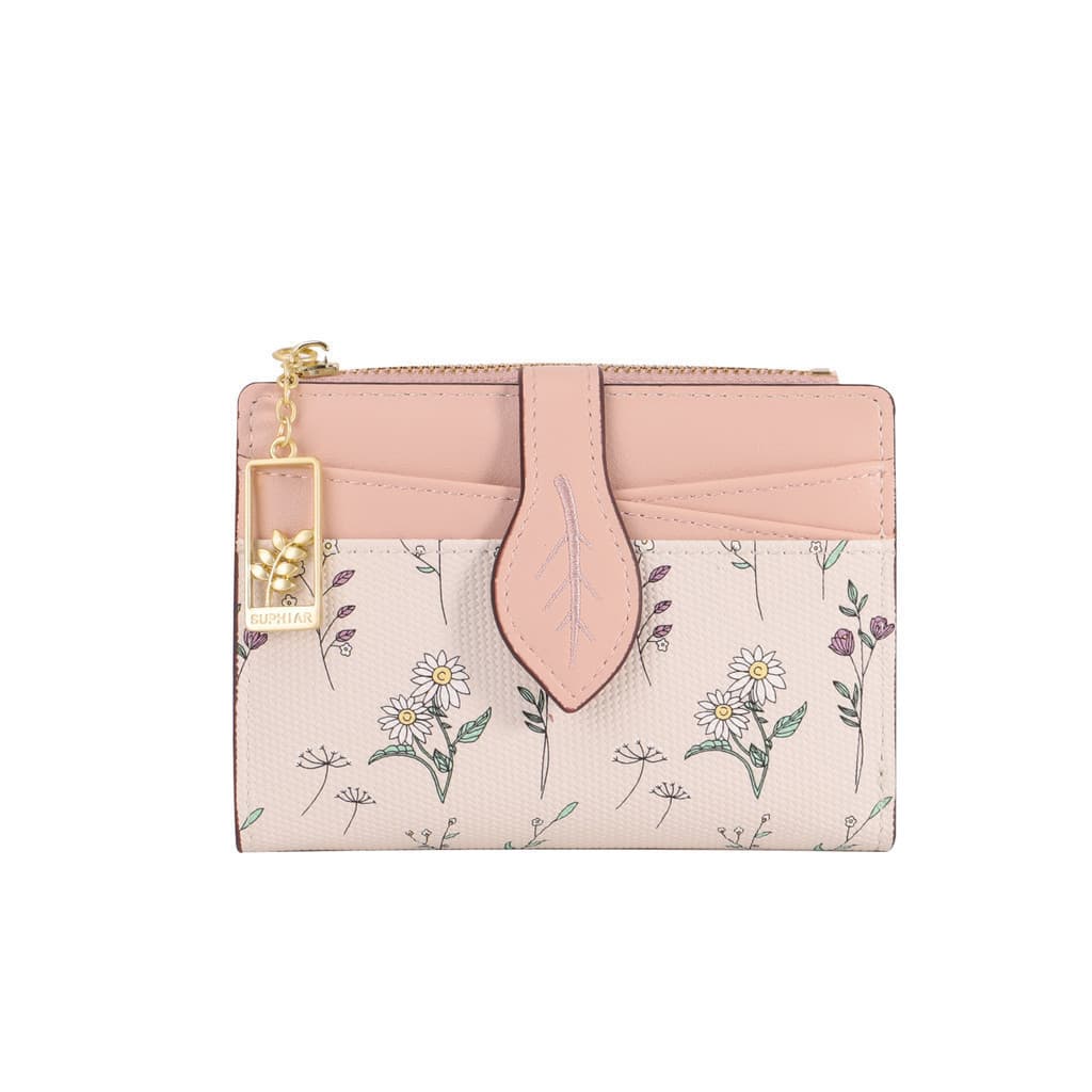 Carteira Feminina Mi Middle Clip Commuter de Grande Capacidade em PU, Porta-Cartões, Carteira Simples com Zíper de Alta