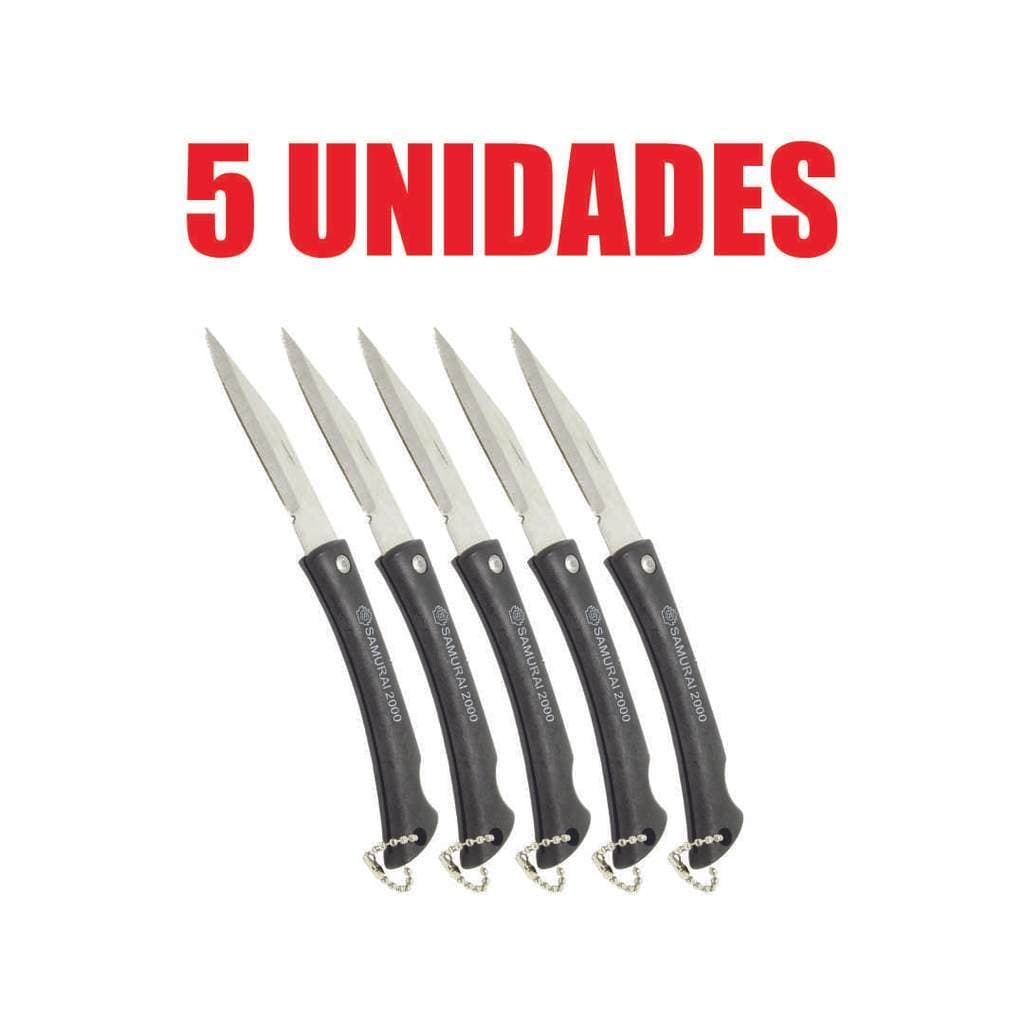 Canivete Samurai Dobravel em Aço Pequeno 16,5cm (Kit 5un)