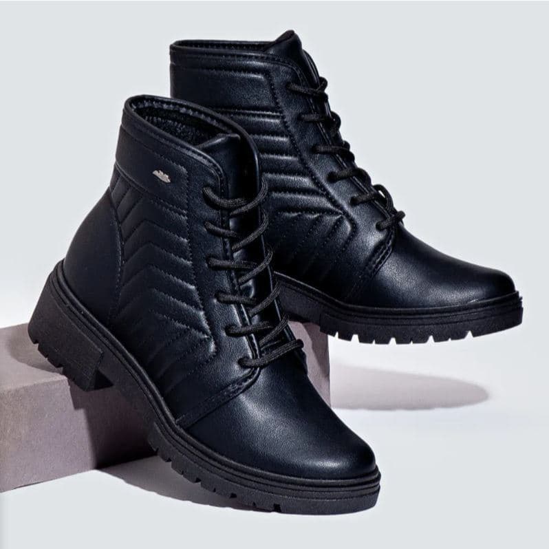 Bota Feminina Cano Curto Coturno All Black Modare MILLA Ultraconfort Moda 2026 34 Ao 39 Envio Express 24 HRS !