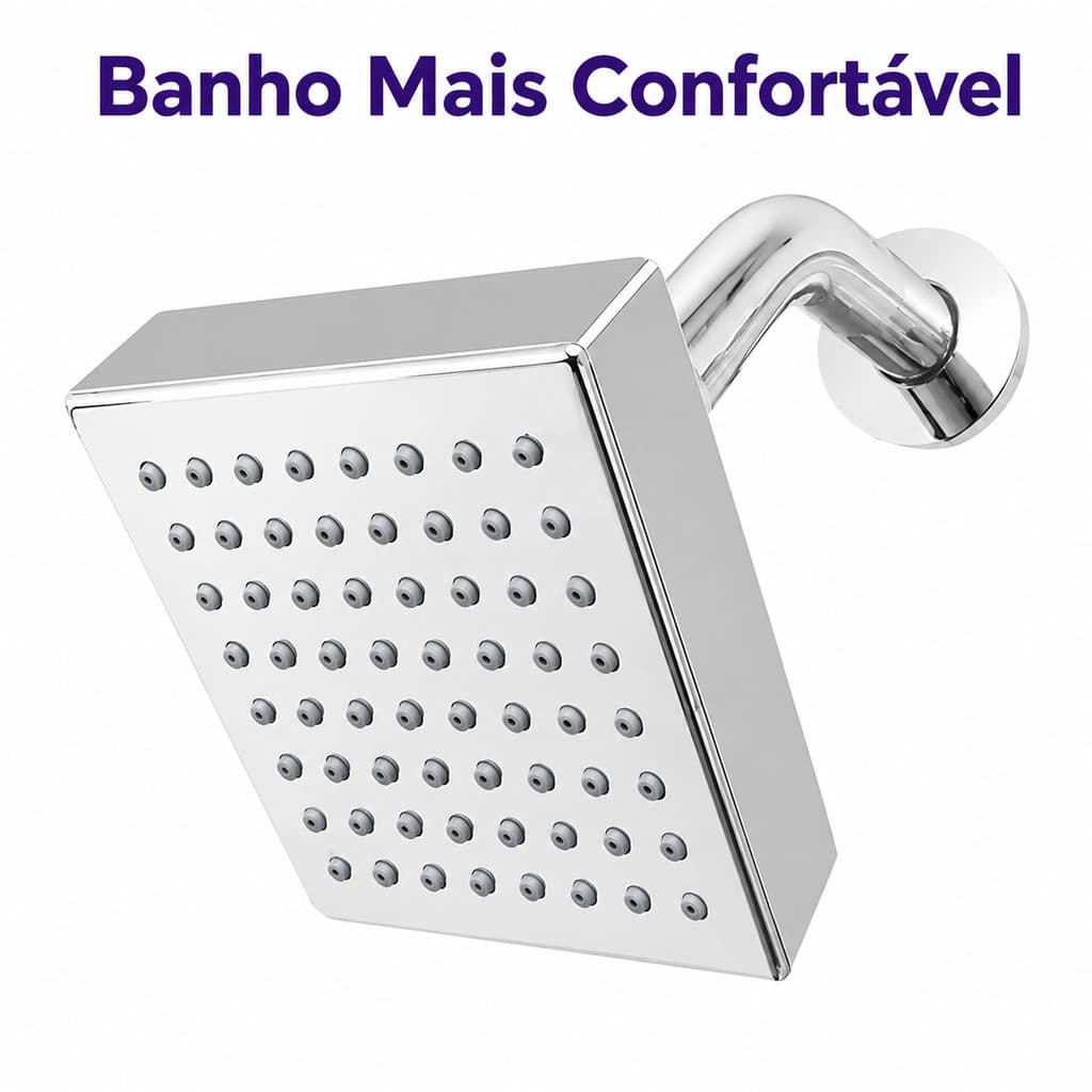 Ducha Chuveiro Articulado 4 Pol Cromado ABS Para Aquecedor Solar e Gás