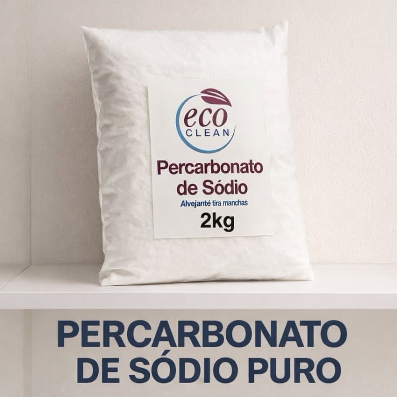 Percarbonato De Sódio 100% 2kg Alvejante Tira Manchas Roupas Brancas Colorida Limpeza 2kg 1kg e 500g