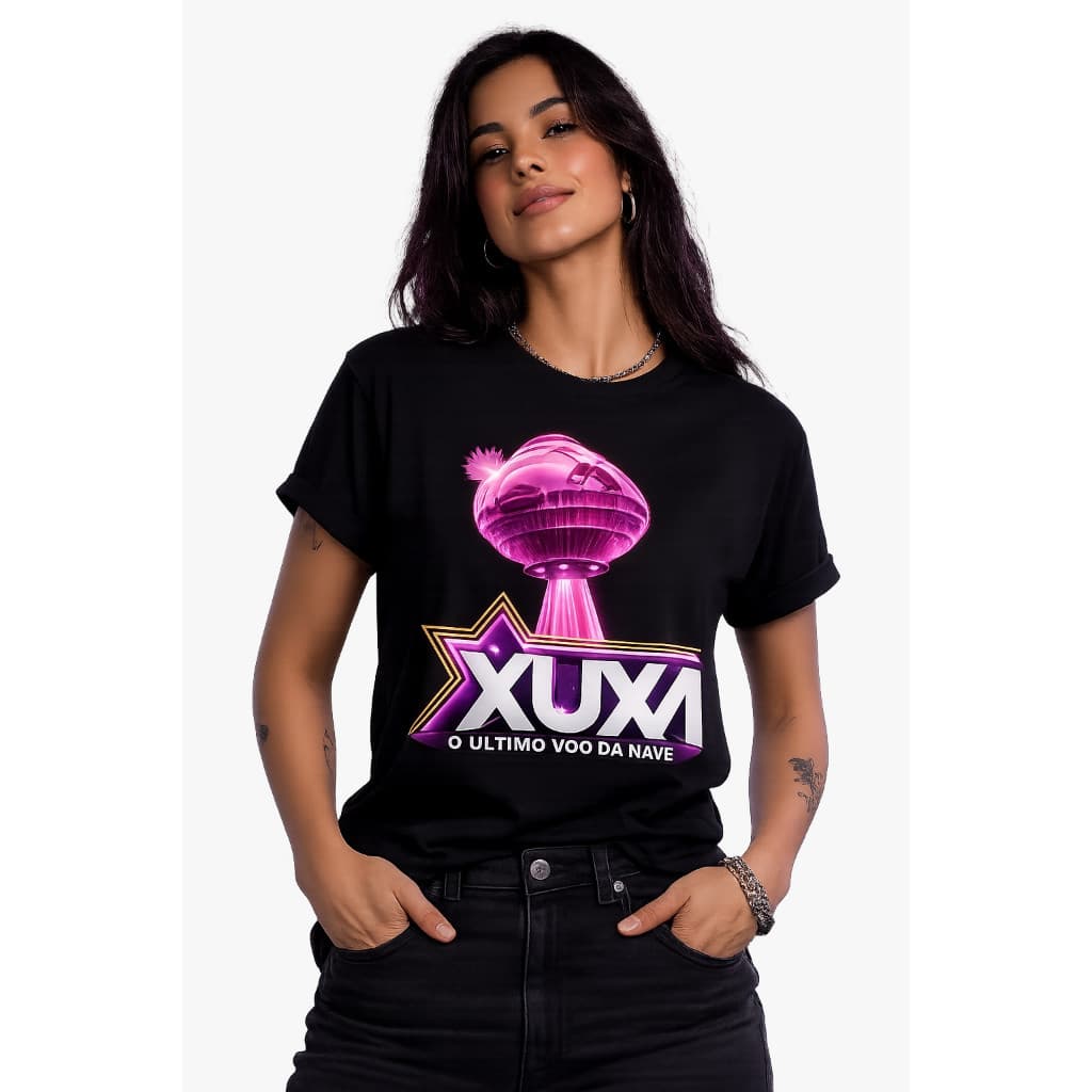 [Camiseta Premium em Algodão Puro]SISI camiseta em algodão xuxa, o ultimo voo da nave linda blusa