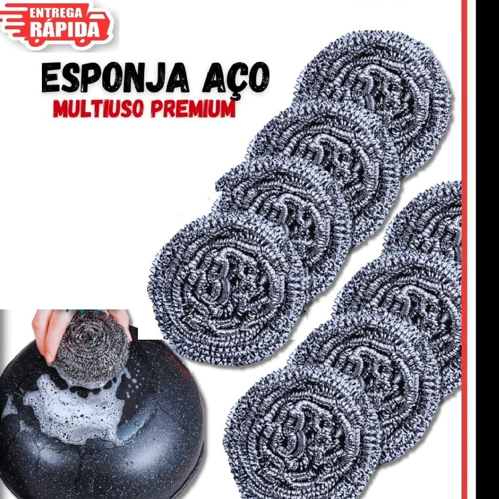 Esponja De Aço Inox Lava Louça Não Enferruja Limpeza Pesada Bucha Palha de Aço Panela Cozinha top