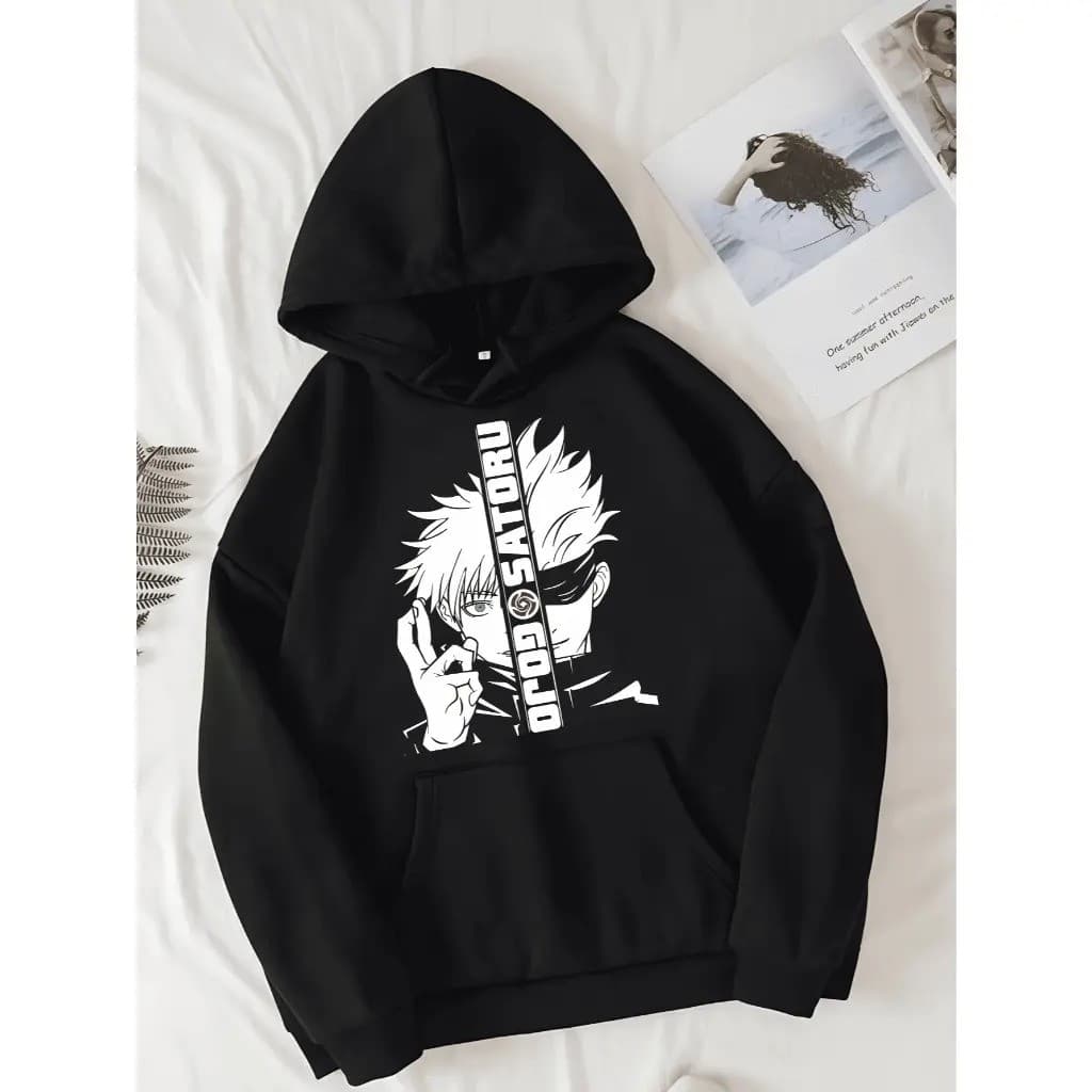 Blusa De Moletom Unissex Jujutsu Kai Gojo Satoru Anime Casaco De Frio Fanelado Com Ou Sem Capuz