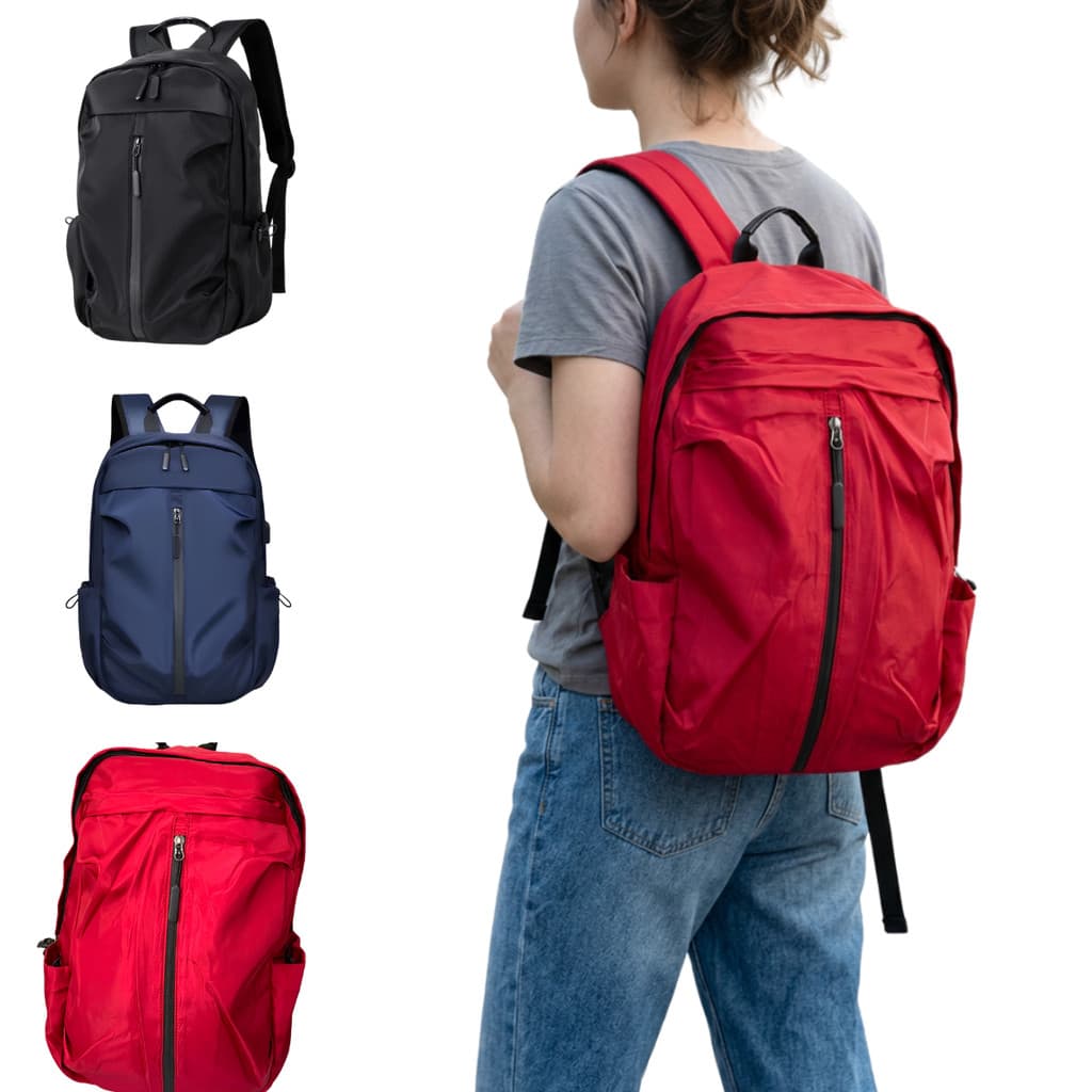 Mochila versátil com cabo USB, resistente a água, compartimento para notebook, ideal para escola e trabalho