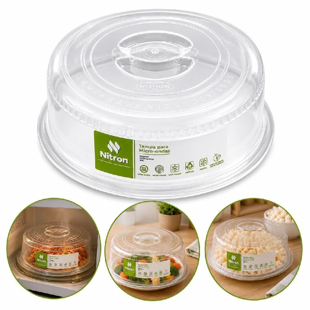 Tampa para Micro-ondas 25cm Anti Respingo com Respiro