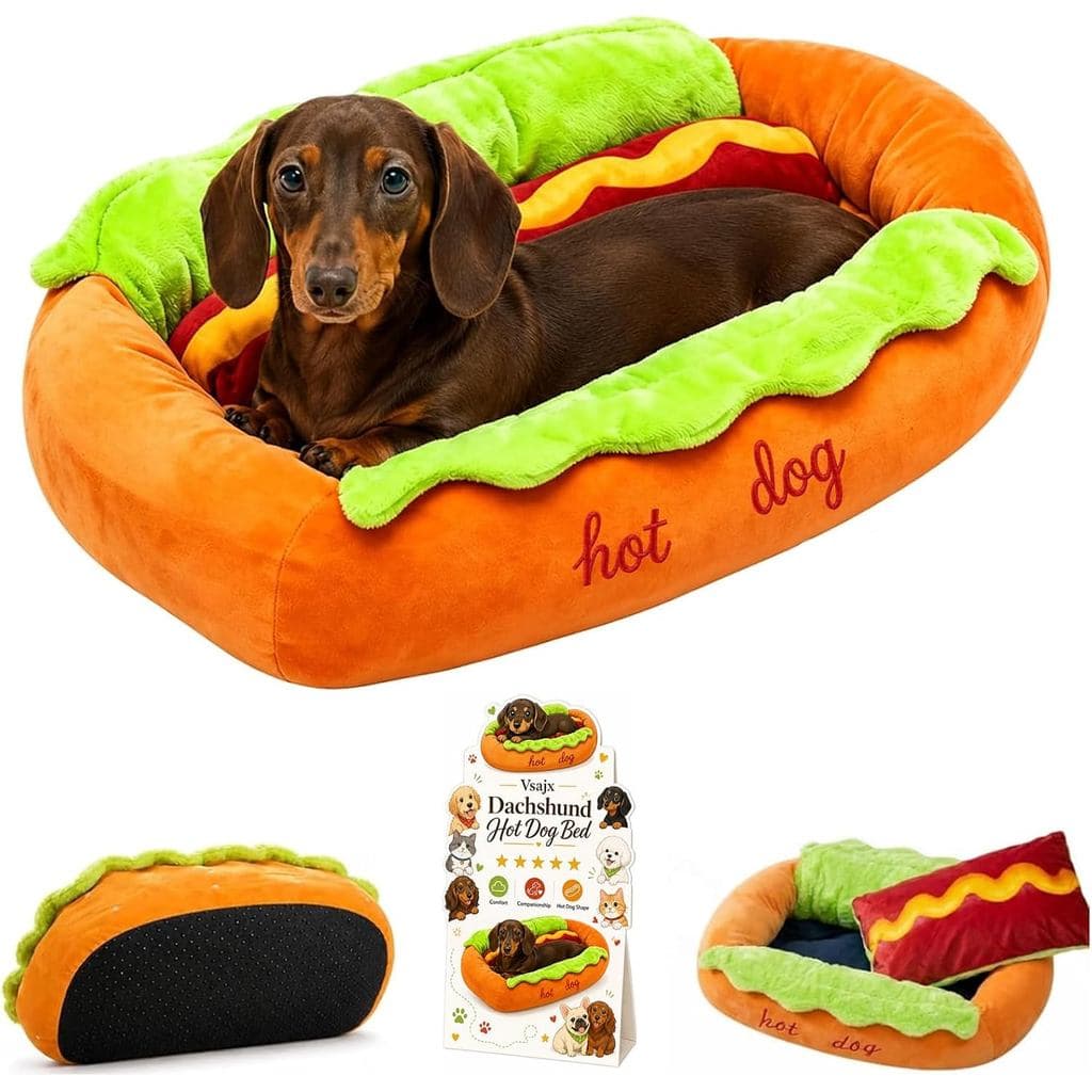 Cama De Cachorro-Quente Para Dachshund , Pão Animais De Estimação Cães Pequenos E Gatos (Pequena)