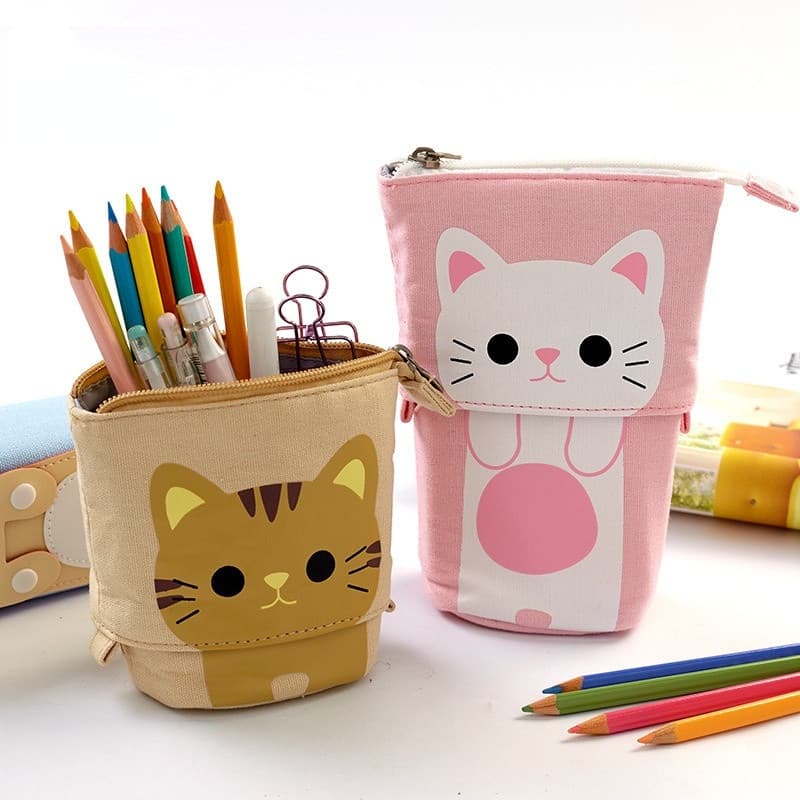 1 estojo retrátil de desenho animado fofo/bolsa portátil
