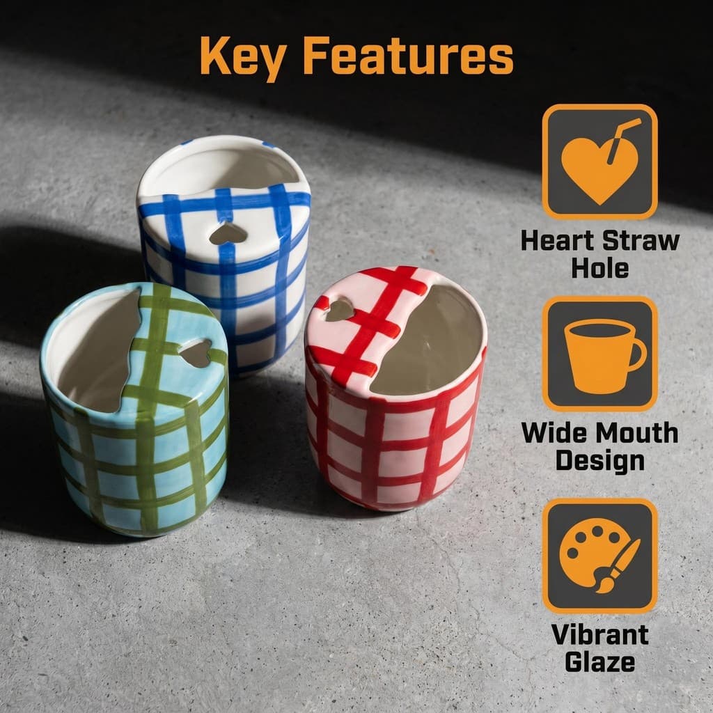 ISN estilo pintado à mão copo de cerâmica de alto valor xícara de café conjunto de palha caneca lembranças domésticas