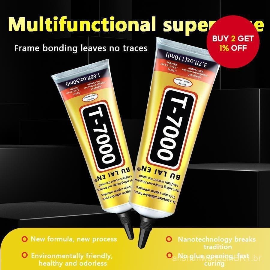 Cola T-7000 de Alta Elasticidade e Resistência ao Calor – Adesivo para Moldura de Tela paração de Telefone, Table