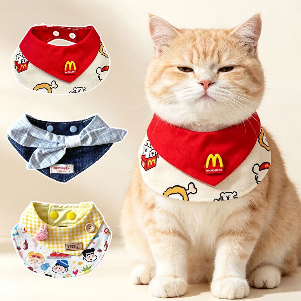 Botão De Pressão Ajustável Pet Triângulo Bandana Algodão Macio Saliva Toalha Para Gatos Pequenos Cães Babador Diário