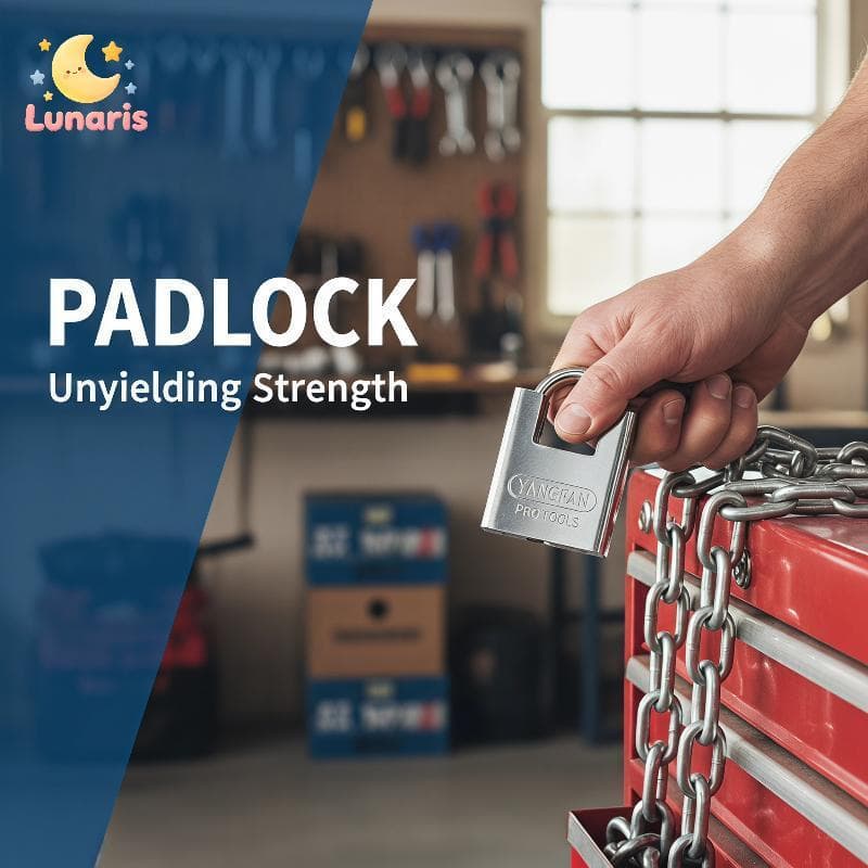 Lunaris 1 Conjunto De Aço Inoxidável Resistente Padlo Anti Corte Endurecido Shale 3 Chaves Para Garagem Portão Galpão Ar