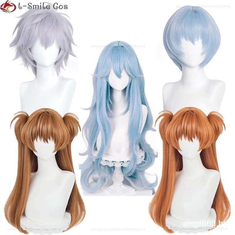 Peruca Resistente ao Calor para Cosplay de Anime EVA Misscoo Asuka Langley Soryu Rei Ayanami Kaworu Nagisa Misato Katsur
