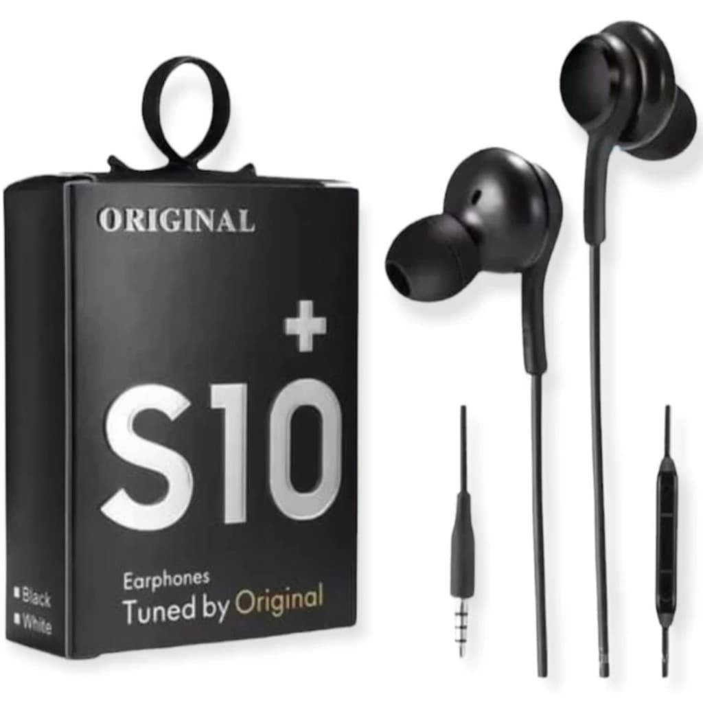 Fone de Ouvido P2 Intra Auricular com Microfone Preto S10 S10+ Tuned
