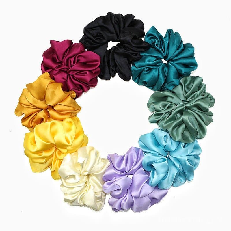 Ultra-luxuoso e suave, novo scrunchie de estilo europeu e americano, em estoque, tamanho grande, elegante acessório de c