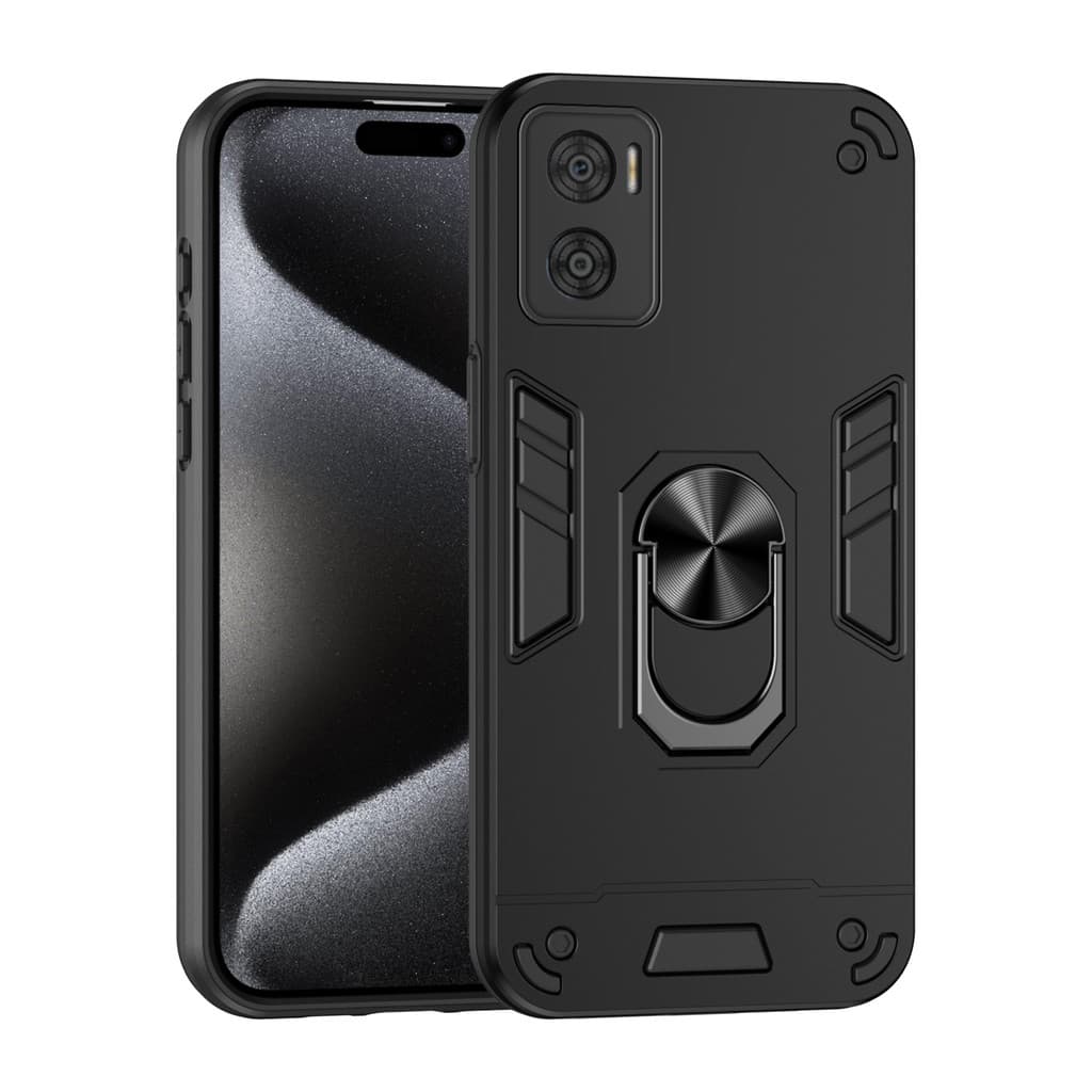 Capa de celular adequada para a série MOTO E, capa de celular 360 warrior com suporte para carro e suporte 360, à prova