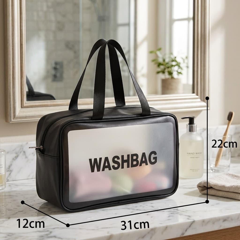 Bolsa necessaire de maquiagem impermeavel transparente para viagem skincare
