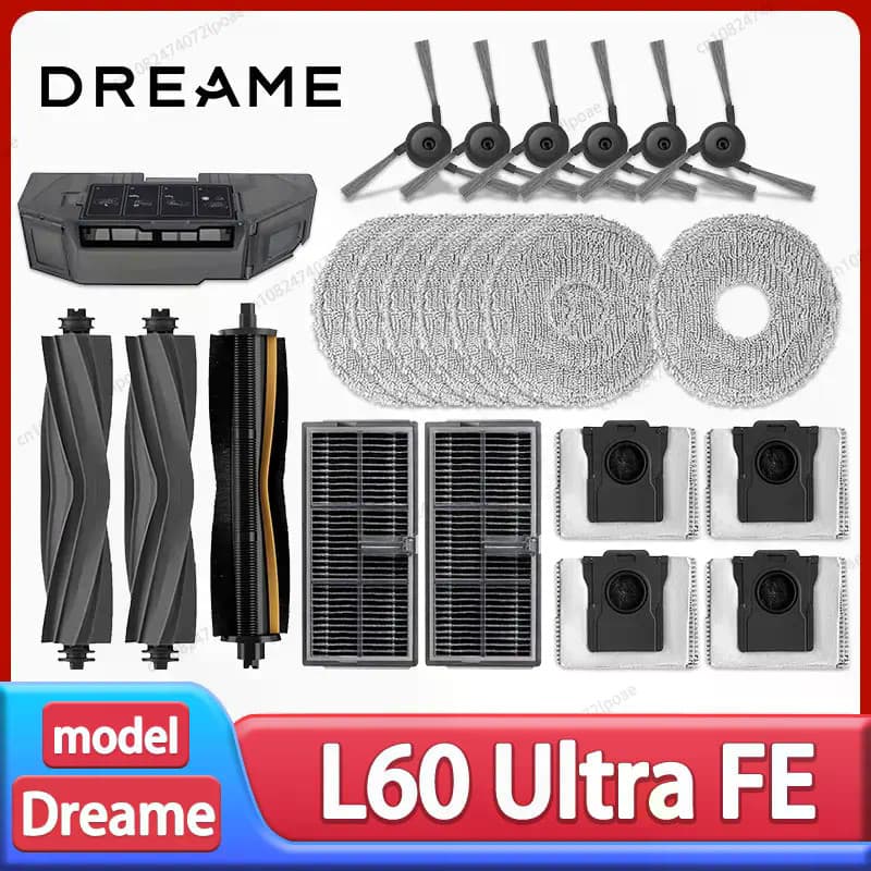 Dreame L60 Ultra FE Aspirador De Pó Acessórios Substituição Escova Lateral Principal Filtro HEPA Panos Mop Saco Peças Re