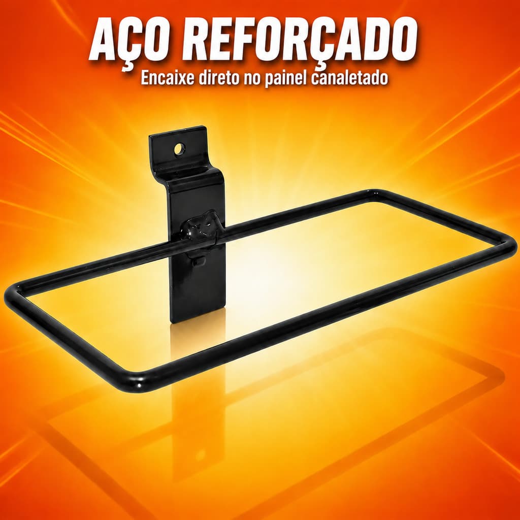 Kit Suporte para Sapato Aço Painel Canaletado Expositor Tênis Calçados Loja Vitrine Resistente