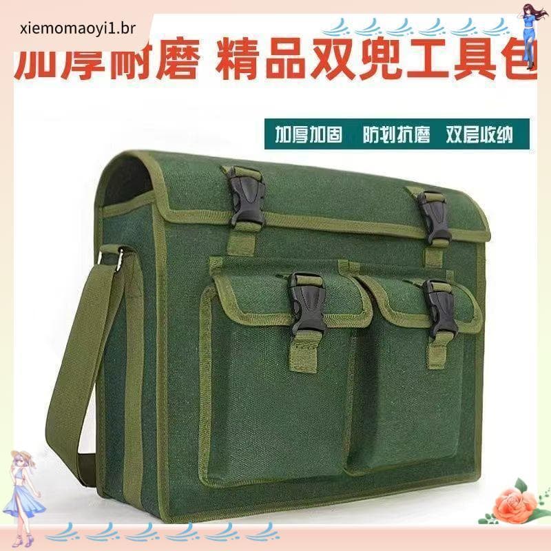 Bolsa de ferramentas de lona espessada, resistente ao desgaste, eletricista, canteiro de obras, reparo de madeira, insta