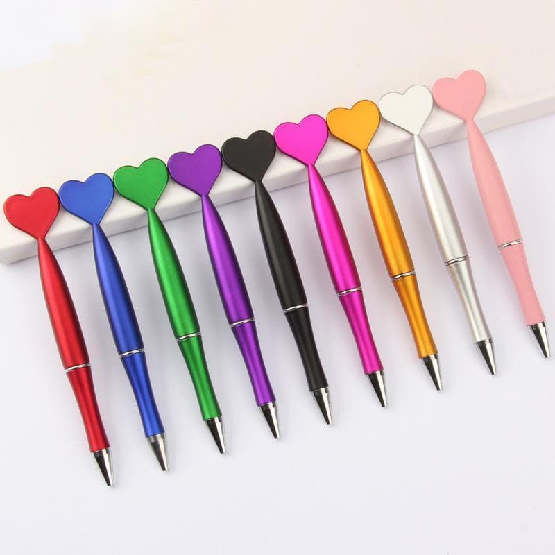LOF 12 Canetas em Forma de Coração para o Dia dos Namorados, Canetas de Gel Rollerball para Escritório e Escola CQQK