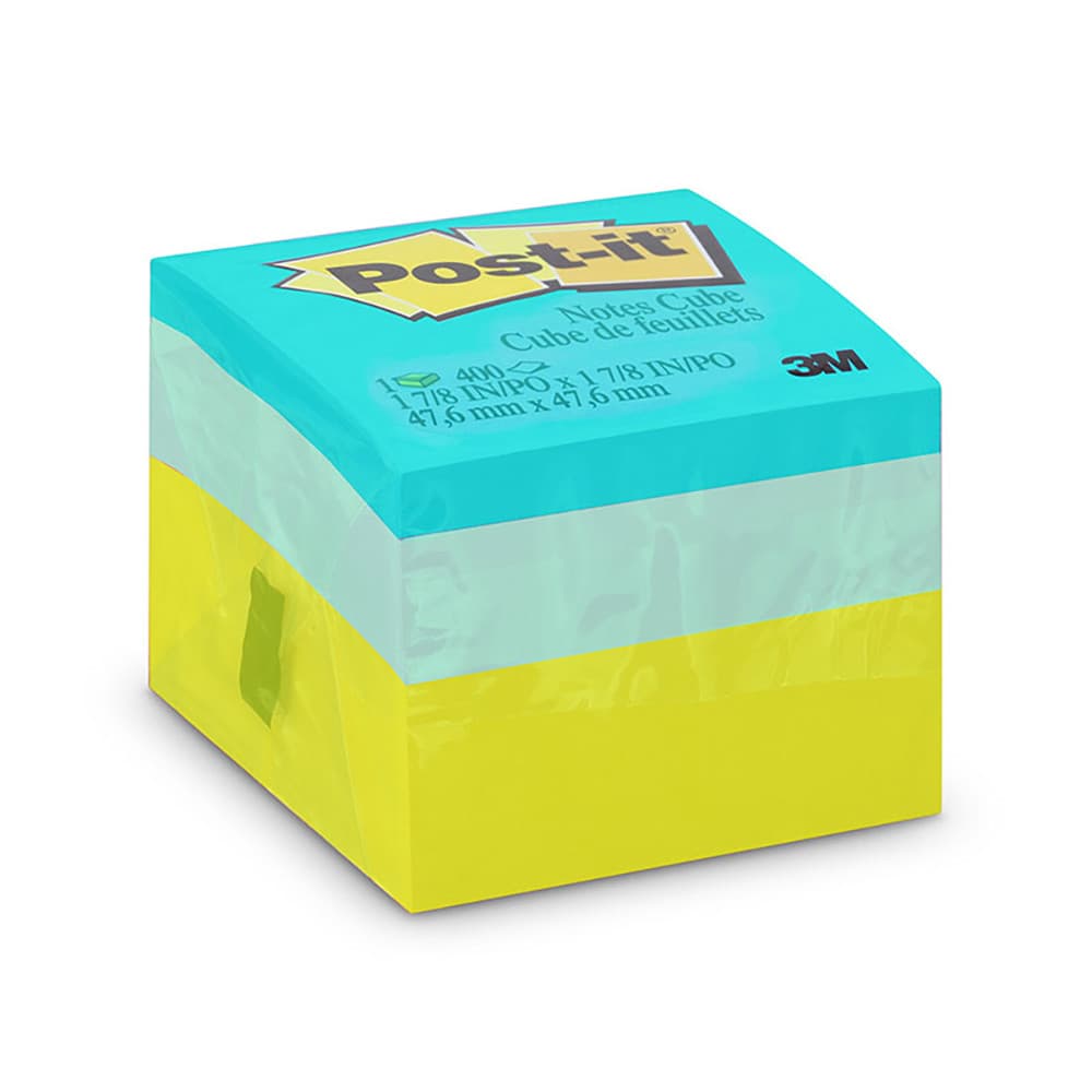 Bloco de notas adesivas Post-it cubo Verde 47,6x47,6mm 400 folhas 3M