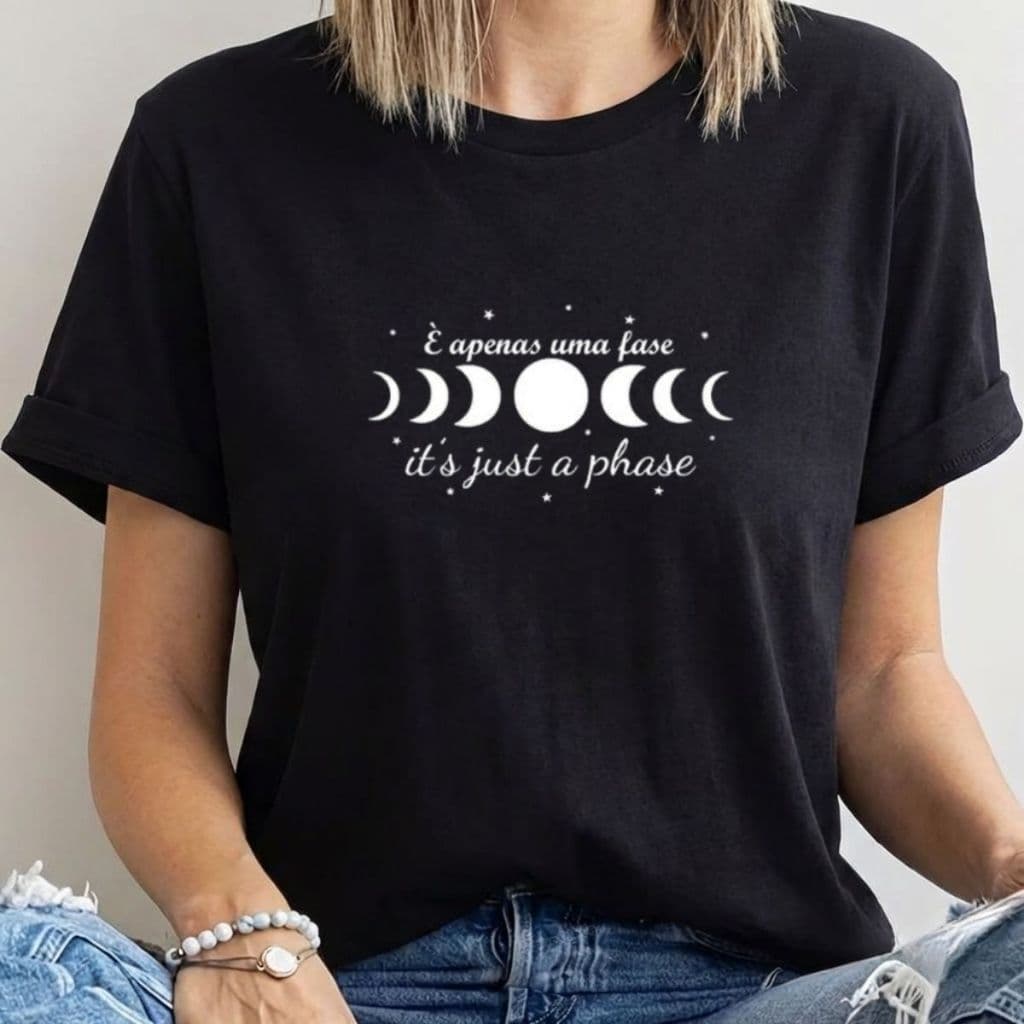 Blusa T-shirt Linda Camiseta Feminina Fases Lua Fofo Camisa