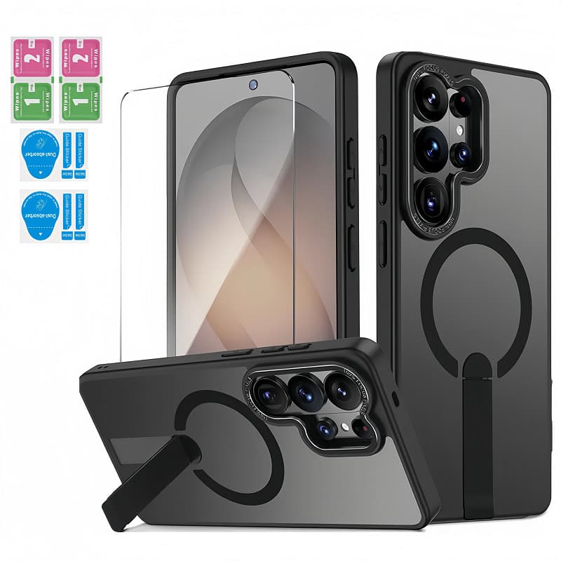 Aluminum Alloy Metal Phone Case Stand For Samsung Galaxy S26 Ultra PC+TPU compatível MagSafe
