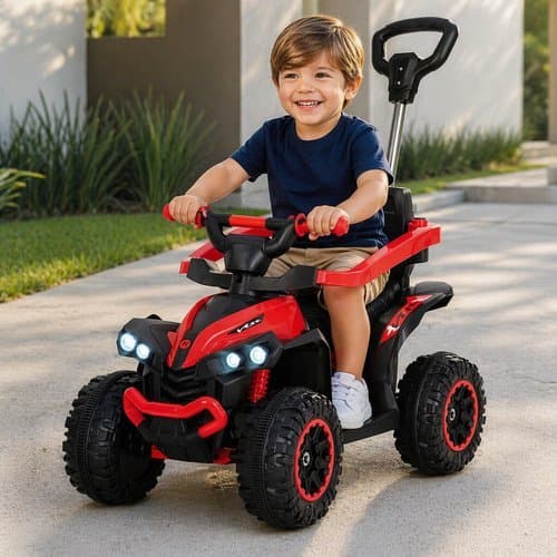 Quadriciclo Eletrico Infantil Flash Wheels Vermelho Potente E Seguro Bateria Recarregavel