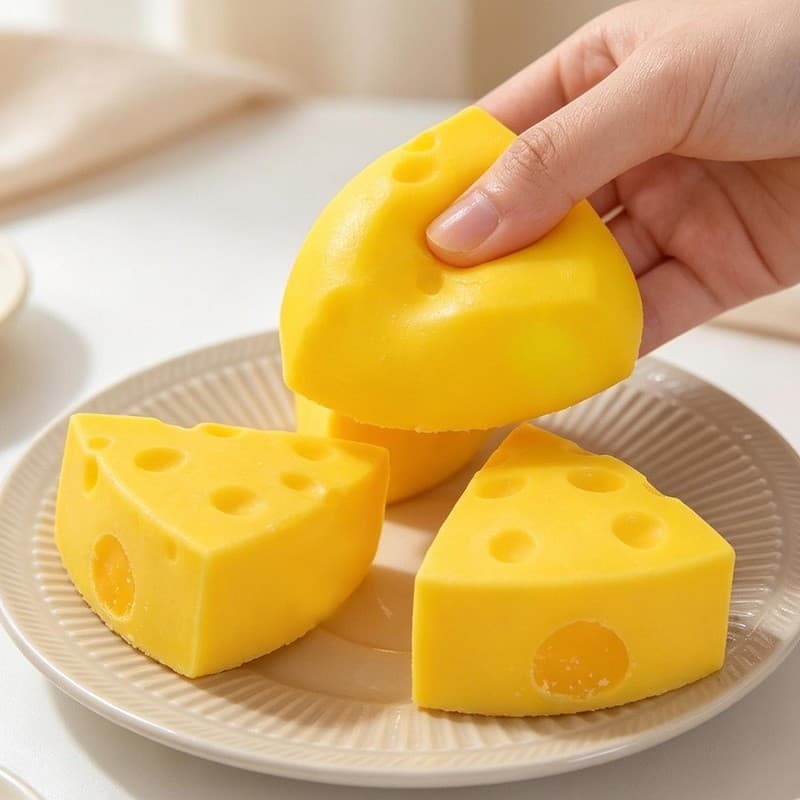 Simulação De Forma De Queijo Brinquedos Sensoriais Diversão Alívio Do Estresse-Brinquedo De Apertar Confortável Super Ma