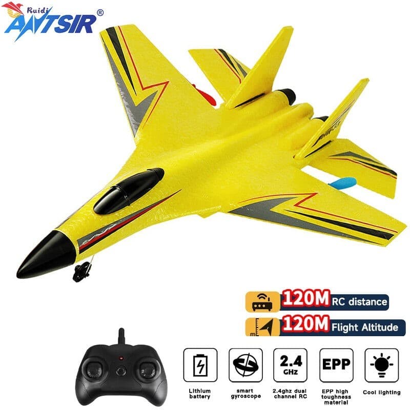 Avião RC De Espuma SU-27 EPP-Vertical Com Controle Remoto 2.4G Para Crianças