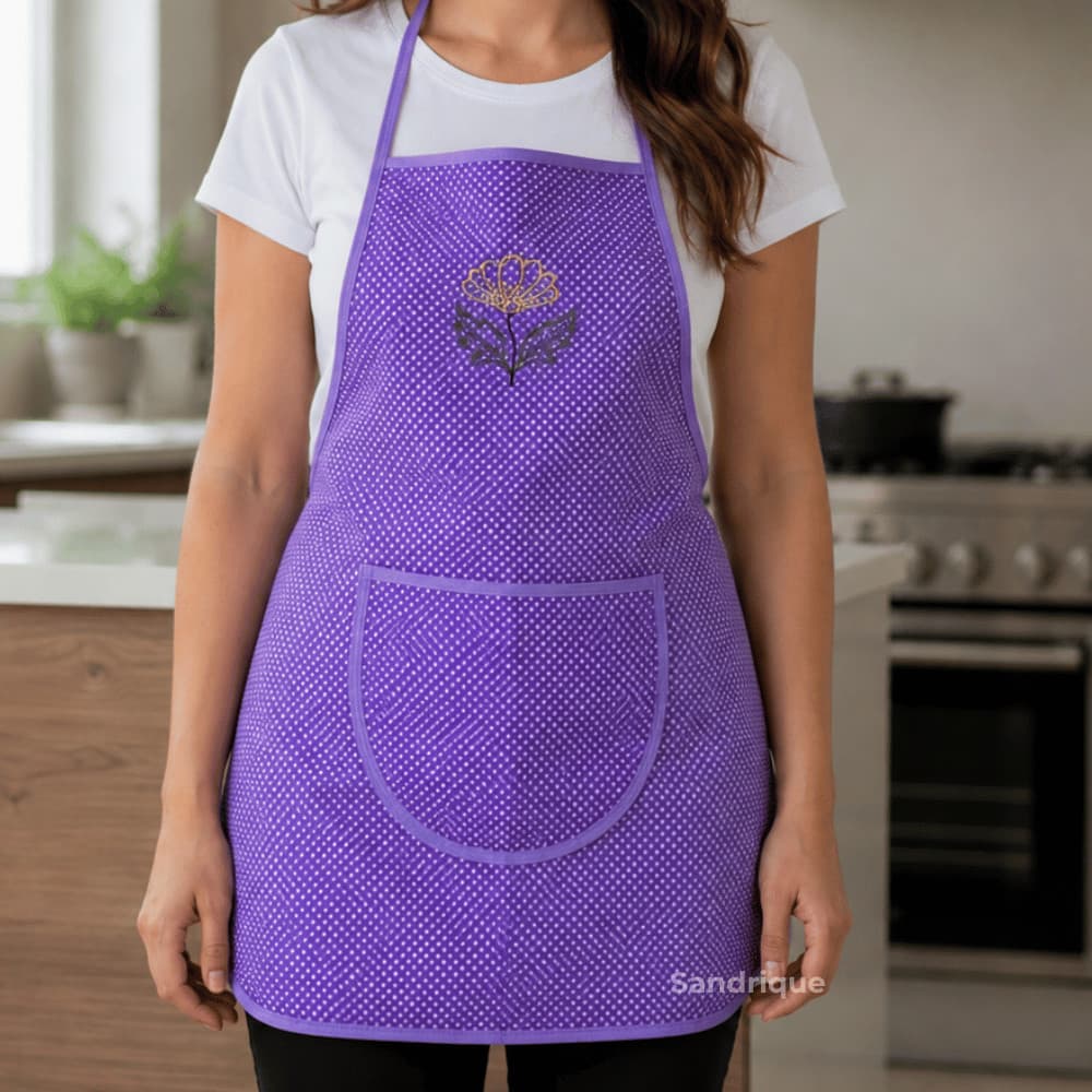 Avental Feminino Impermeável Lilás Com Bolso Para Casa Cozinha e Lavanderia