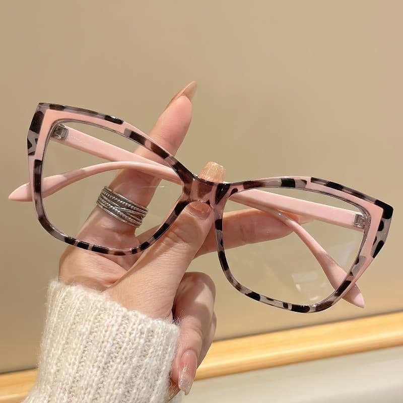 Óculos Femininos Elegantes Anti-Luz Azul Olho De Gato Com Decoração Estampa De Leopardo Para Deslocamento Diário , Da Mo