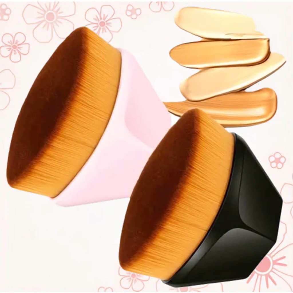 Kit 2 Pincel Hexagonal Profissional Para Base e BB Cream / Alta Cobertura/ Aplicação Uniforme/ Sem Marcas / Maquiagem-WJ