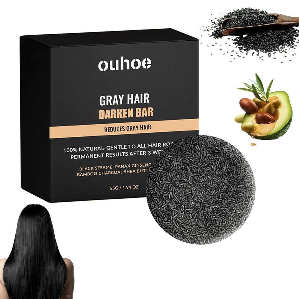 Barra de Limpeza de Ginseng Natural e Gergelim Preto – Shampoo sólido para limpeza profunda e fortalecimento do couro ca