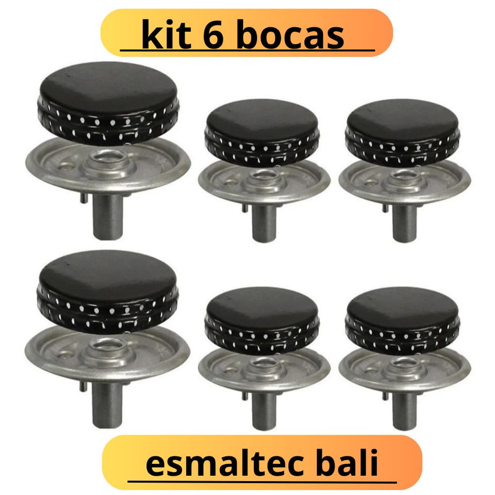 Espalhadores com Queimadores kit Fogão Esmaltec Bali 6 bocas