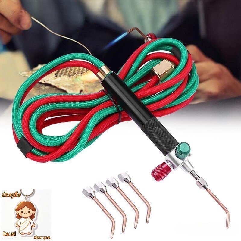 Mini Kit De Maçarico De Solda Com 5 Pontas Máquina De Jóias Tocha De Propano Ferramenta Oxigênio E Acetileno