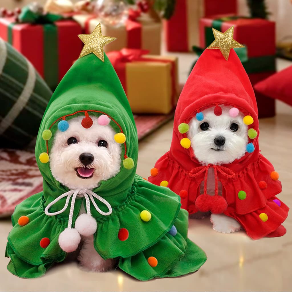 Capa de Natal para outono e inverno, fantasia para cães de estimação, roupas para cães, acessórios para gatos, vestuário